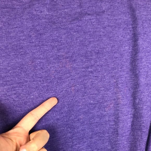 Anvil Sweater 3XL Womens Royal Purple Heathered Knit Crewneck Pullover Casual - Picture 5 of 10